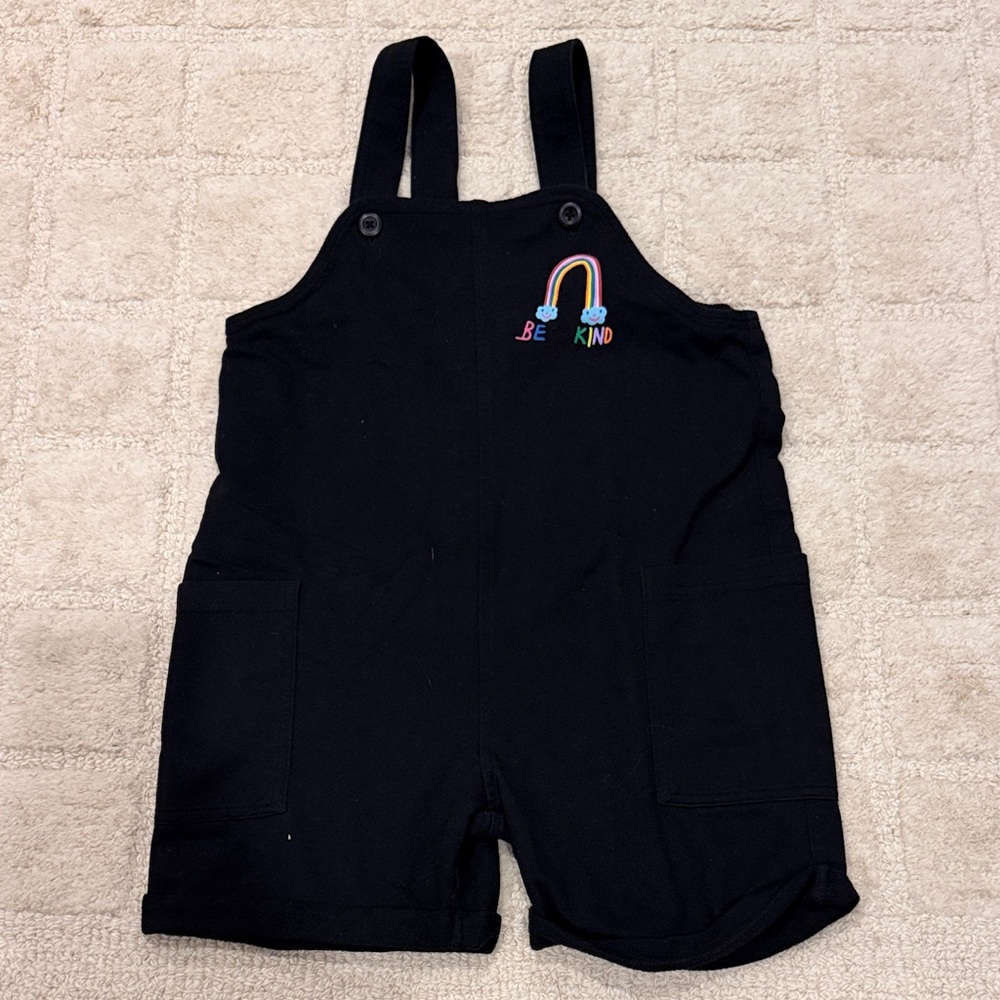 Target Pride Black Kids 'Be Kind' Short Overalls Romper with Rainbow Embroidery